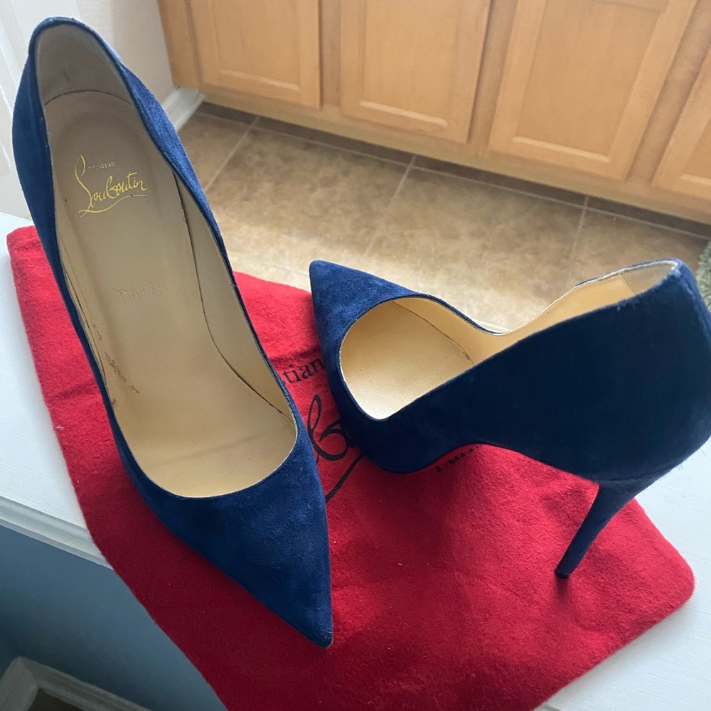 Christian Louboutins So Kate Blue Suede Shoes